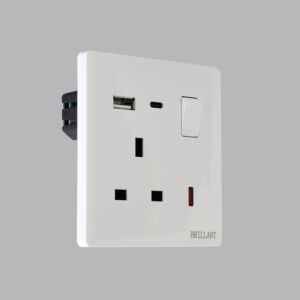 فيش ثلاثي يو اس بي وتايب C وتايب A - رمادي لايت