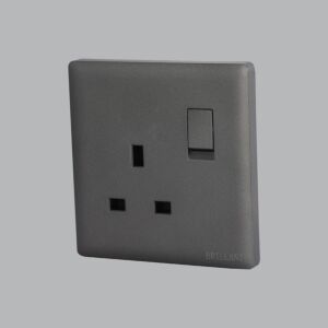 فيش جداري ثلاثي 13A رمادي برلنت لايت