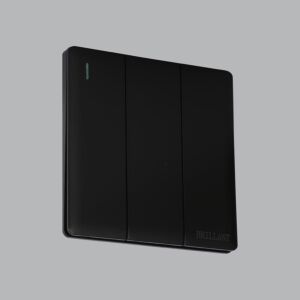 مفتاح كهرب ثلاثي حديث - أسود