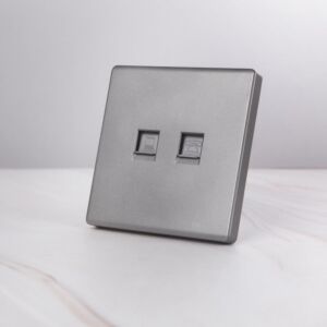 فيش ثنائي المنفذ تلفون مع شبكة مودرن من برلنت - رمادي