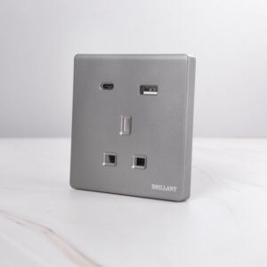 فيش ثنائي المنفذ USB مودرن من برلنت - رمادي