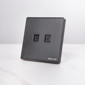 فيش ثنائي المنفذ تلفون مع شبكة مودرن - اسود