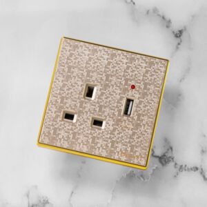 فيش مفرد مع مخرج USB من برلنت - ذهبي