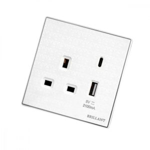 فيش ثلاثي مع منفذين USB لؤلؤي برلنت