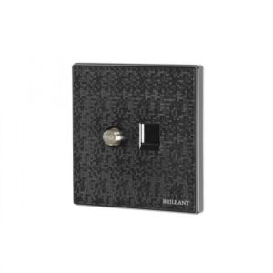 فيش دش مع فيش تلفون ماربل - اسود