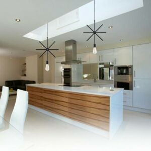 إنارة معلقة بشكل نجمة لمبة مفردة من توفل - لون أسود