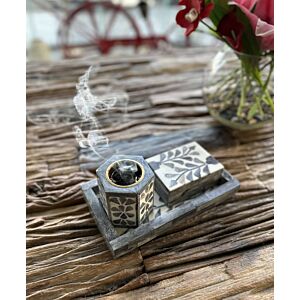 طقم مبخرة فلور 3 قطع رمادي