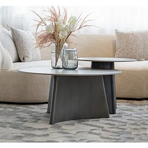 طقم طاولة قهوة بلاتين قطعتين - رمادي 