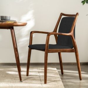 كرسي طعام مانفل - اسود وبني 