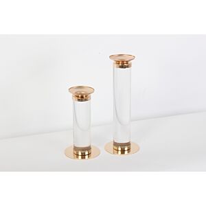 حامل شموع قطعتين المتينز - شفاف