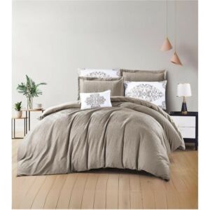 طقم لحاف كينج جاكار 7 قطع - بني