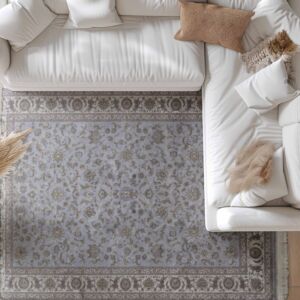 سجاد كلاسيك حرير لوليا تركي - كريمي ورمادي