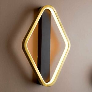 اضاءة جدارية لوب ميتاليك معين - اسود وذهبي