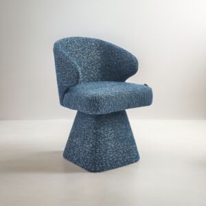 كرسي طاولة طعام كايلا - أزرق وأبيض