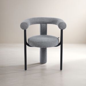 كرسي طاولة طعام ادلينا - رمادي وأسود