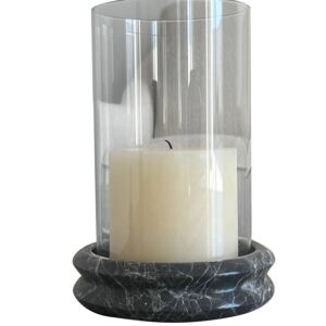 حامل شموع كايلا رخام - رمادي
