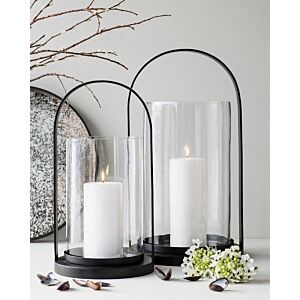 حامل شموع بونا معدني كبير - أسود