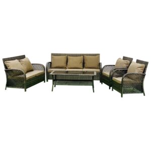 جلسة طعام خارجية 4 كراسي مارتا - رمادي غامق