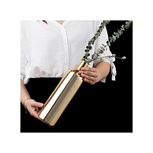 فازة ذهبية بورسلين بطابع أوروبي - ذهبي