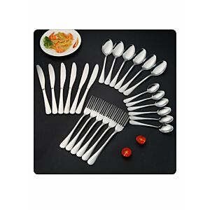 طقم ادوات طعام 24 قطعة ياهو  -  فضي