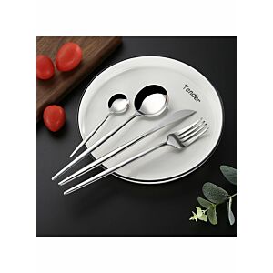 طقم أدوات مائدة راوندي 4 قطع - فضي