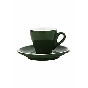 فنجان مع الطبق - اخضر داكن