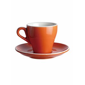 فنجان قهوة وصحن نارينج - برتقالي