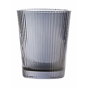 كاس زجاجي مخطط - رمادي