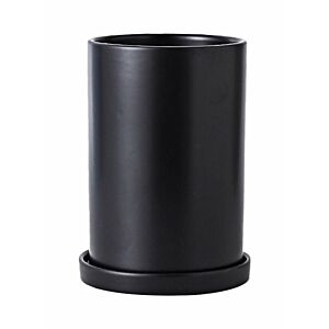 مركن زرع مع صينية لون أسود