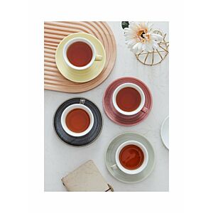 طقم فناجين قهوة مع صحون من السيراميك - 4 أشخاص