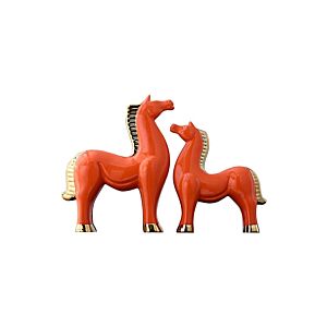 تحفة ديكور هورس قطعتين - برتقالي