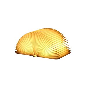 أبجورة طاولة بتصميم كتاب من خشب القيقب - أصفر وبني