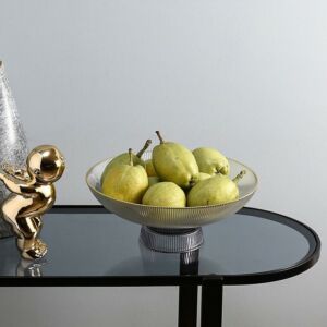 وعاء تقديم بقاعدة مرتفعة سوفتال - صغير - رمادي وفضي