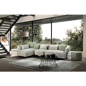 طقم كنب زاوية حرف L مع اريكة استرخاء ريكان