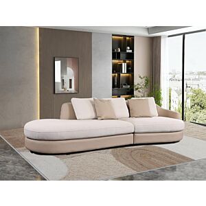 كنبة ثلاثي قطعتين كلارا - بني فاتح