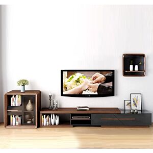 طاولة تلفزيون مودرن ايلانا  -  بني وأسود