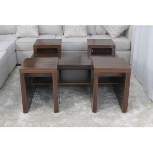 طقم طاولات 5 قطع ميانا - بني غامق