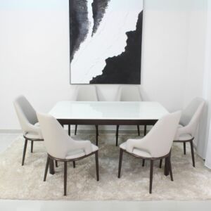 طقم طاولة طعام كارين 6 اشخاص - بني