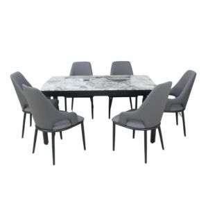 طقم طاولة طعام كارين 6 اشخاص - اسود