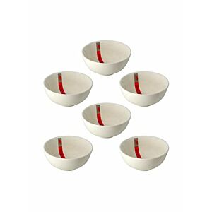 طقم أوعية مكون من 6 قطع أبيض أحمر  55 بوصة