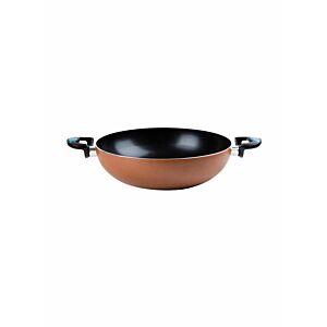 مقلاة عميقة غير لاصقة ألمنيوم بمقبضين 26 سم - أسود وبني