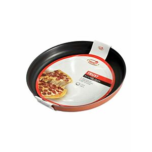 صينية فرن ألمنيوم دائرية 40 سم - أسود وبني