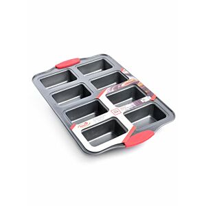 صينية برواني 8 قوالب مفرغة - أسود وأحمر