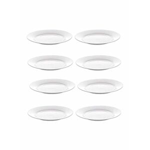 طقم أطباق حلوى مكون من 8 قطع أبيض  7 بوصة