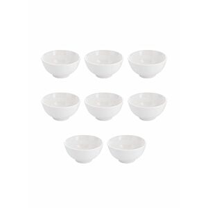 طقم أوعية مكون من 8 قطع أبيض  5 بوصة