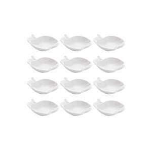 مجموعة أطباق جانبية ميني من 12 قطعة أبيض  12x4 بوصة