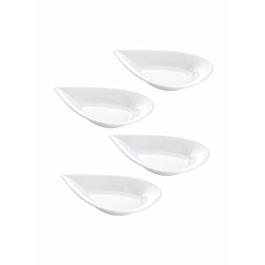 مجموعة أطباق تقديم من 4 قطع أبيض  4x10  بوصة
