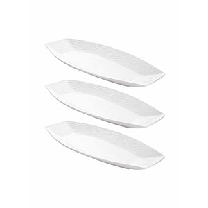 مجموعة أطباق تقديم من 3 قطع أبيض  20 بوصة