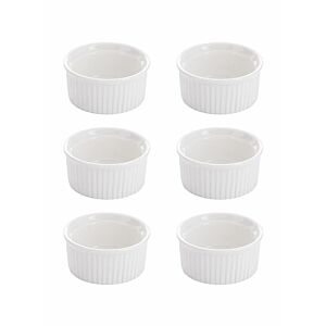 مجموعة أوعية تقديم صلصة صغيرة من 6 قطع أبيض 6x3 بوصة