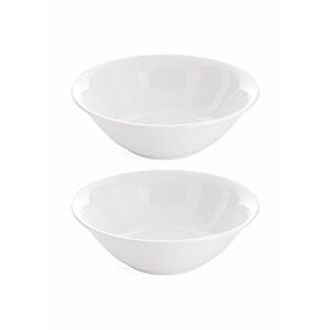 طقم مكون من وعائين أبيض  9 بوصة